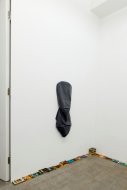 Installation Shot: Cartoon Physics, Foto: Stefan Lux _ Nick Bastis, When you don't find what you're looking for, sleep (IKEA Flintan Chair), 2014
